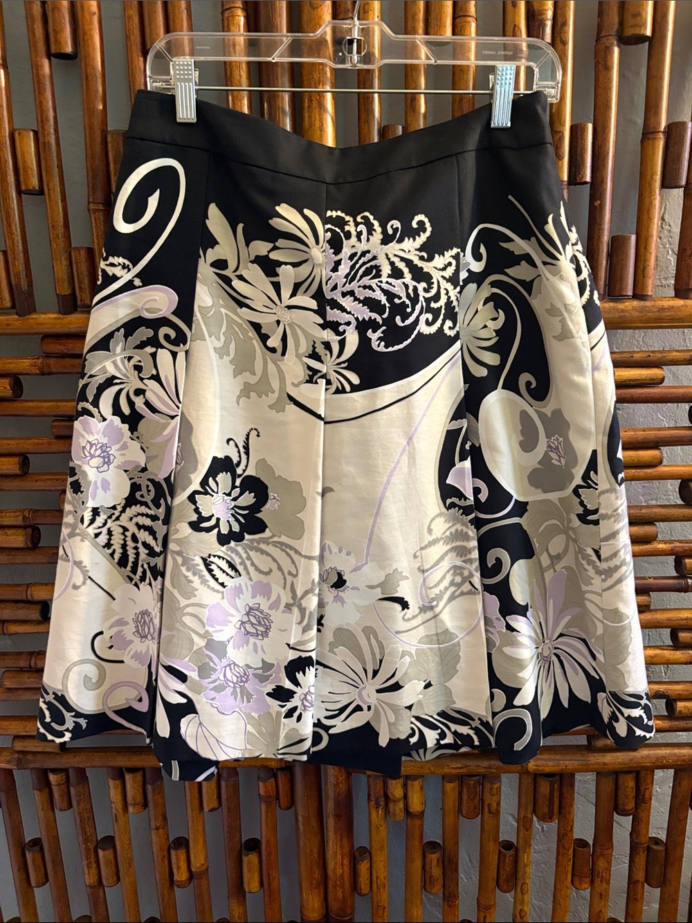 SZ 10 ANN TAYLOR SILK & COTTON ALINE  PAISLEY SKIRT teacher business casual